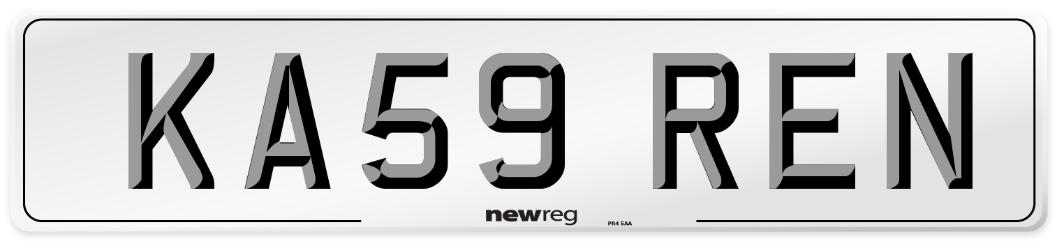 KA59 REN Number Plate from New Reg
